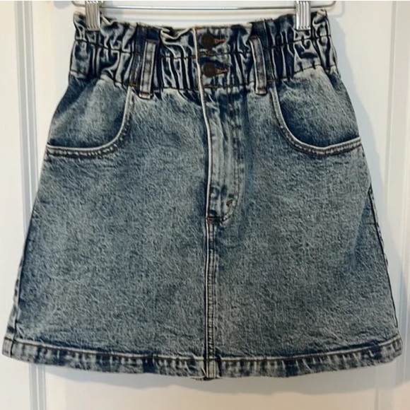 NWT Abercrombie & Fitch Ultra High Rise Paperbag Elastic Waist Denim Skirt 28/6 - Picture 1 of 10